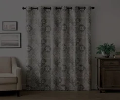 Martina Medallion Taupe Blackout Grommet Curtain Panel, (95") -DHP Sales Store 810475061 6