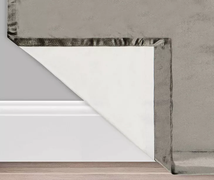 Harper Charcoal Velvet Blackout Rod Pocket Curtain Panel, (95") 5 Harper Charcoal Velvet Blackout Rod Pocket Curtain Panel, (95") - Image 3