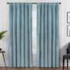 Harper Blue Velvet Blackout Rod Pocket Curtain Panel, (95") 1 Harper Blue Velvet Blackout Rod Pocket Curtain Panel, (95") -DHP Sales Store 810475063 1