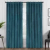 Harper Teal Velvet Blackout Rod Pocket Curtain Panel, (84") 2 Harper Teal Velvet Blackout Rod Pocket Curtain Panel, (84") -DHP Sales Store 810475065 1