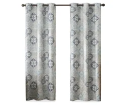 Martina Medallion Blue Blackout Grommet Curtain Panel, (108") 14 Martina Medallion Blue Blackout Grommet Curtain Panel, (108") -DHP Sales Store 810475131 4