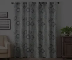 Martina Medallion Blue Blackout Grommet Curtain Panel, (108") 16 Martina Medallion Blue Blackout Grommet Curtain Panel, (108") -DHP Sales Store 810475131 6