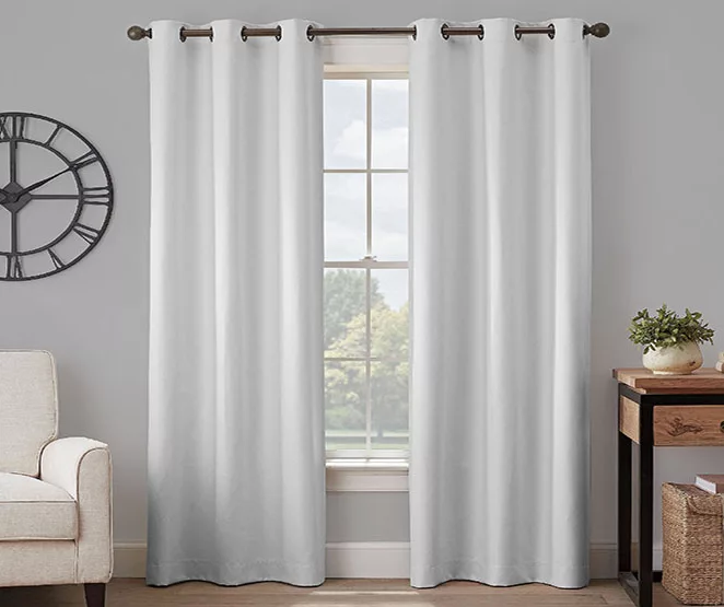 Gabriella Light Gray Blackout Grommet Curtain Panel, (63") 3 Gabriella Light Gray Blackout Grommet Curtain Panel, (63")
