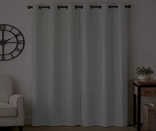 Gabriella Light Gray Blackout Grommet Curtain Panel, (63") 8 Gabriella Light Gray Blackout Grommet Curtain Panel, (63") - Image 6