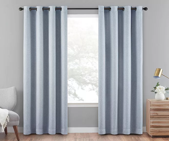 Cara Denim Blackout Grommet Curtain Panel, (108") 3 Cara Denim Blackout Grommet Curtain Panel, (108")