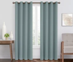 Round & Round Blue River Blackout Grommet Curtain Panel, (108")