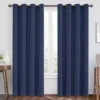 Round & Round Navy Blackout Grommet Curtain Panel, (84")