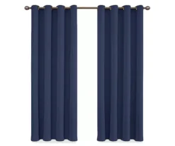 Round & Round Navy Blackout Grommet Curtain Panel, (84") -DHP Sales Store 810475232 4