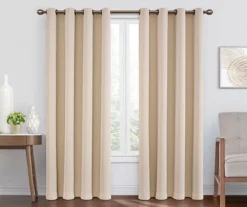 Round & Round Ecru Blackout Grommet Curtain Panel, (95")