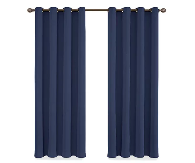Round & Round Navy Blackout Grommet Curtain Panel, (95") 6 Round & Round Navy Blackout Grommet Curtain Panel, (95") - Image 4