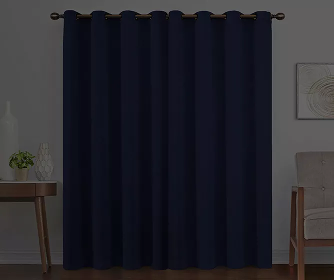 Round & Round Navy Blackout Grommet Curtain Panel, (95") 8 Round & Round Navy Blackout Grommet Curtain Panel, (95") - Image 6