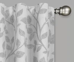 Nora Botanical White Blackout Rod Pocket Curtain Panel, (95") -DHP Sales Store 810475255 2