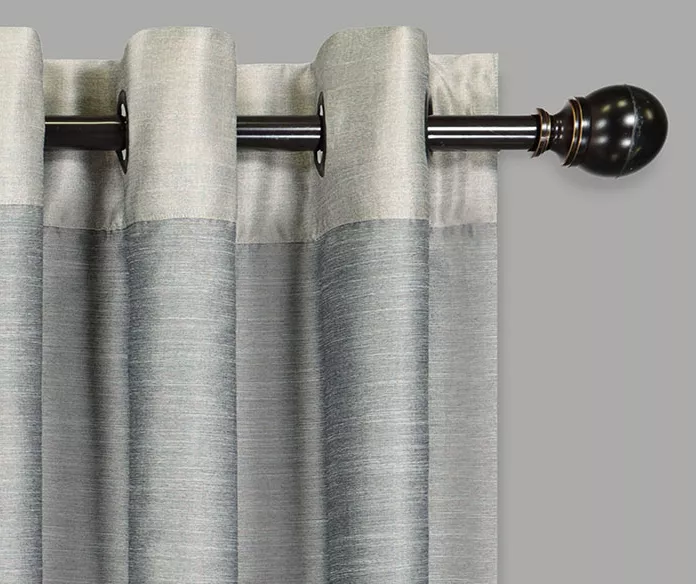 Monty Ivory & Charcoal Blackout Grommet Curtain Panel, (63") 4 Monty Ivory & Charcoal Blackout Grommet Curtain Panel, (63") - Image 2