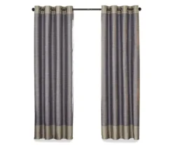 Monty Ivory & Charcoal Blackout Grommet Curtain Panel, (63") 14 Monty Ivory & Charcoal Blackout Grommet Curtain Panel, (63") -DHP Sales Store 810475275 4
