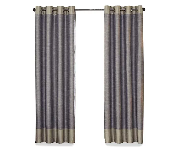 Monty Ivory & Charcoal Blackout Grommet Curtain Panel, (63") 6 Monty Ivory & Charcoal Blackout Grommet Curtain Panel, (63") - Image 4