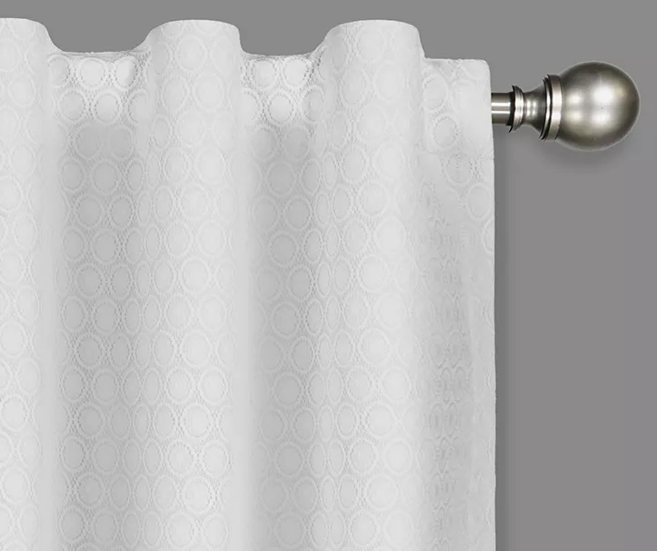 Nora Crochet White Blackout Rod Pocket Curtain Panel, (95") 4 Nora Crochet White Blackout Rod Pocket Curtain Panel, (95") - Image 2