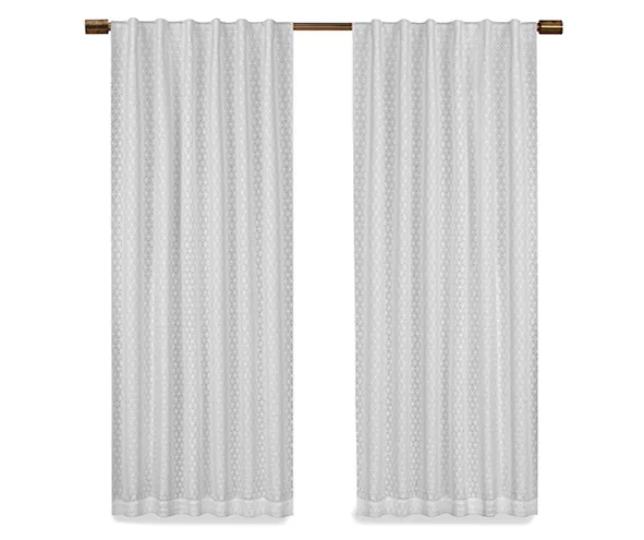 Nora Crochet White Blackout Rod Pocket Curtain Panel, (95") 6 Nora Crochet White Blackout Rod Pocket Curtain Panel, (95") - Image 4