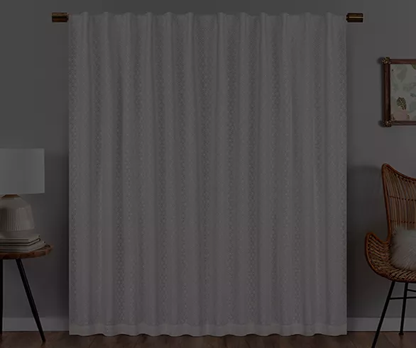 Nora Crochet White Blackout Rod Pocket Curtain Panel, (95") 8 Nora Crochet White Blackout Rod Pocket Curtain Panel, (95") - Image 6