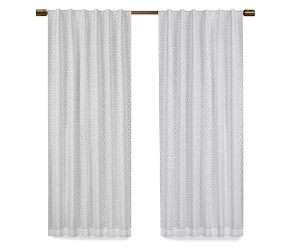 Nora Crochet White Blackout Rod Pocket Curtain Panel, (108") 6 Nora Crochet White Blackout Rod Pocket Curtain Panel, (108") - Image 4