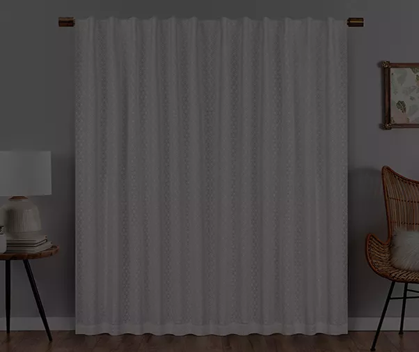 Nora Crochet White Blackout Rod Pocket Curtain Panel, (108") 8 Nora Crochet White Blackout Rod Pocket Curtain Panel, (108") - Image 6