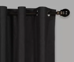 Martina Black Blackout Grommet Curtain Panel, (95") -DHP Sales Store 810475366 2