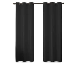 Martina Black Blackout Grommet Curtain Panel, (95") -DHP Sales Store 810475366 5