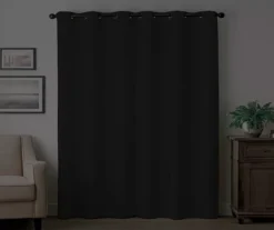 Martina Black Blackout Grommet Curtain Panel, (95") -DHP Sales Store 810475366 6