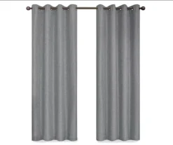 Kira Gray Blackout Grommet Curtain Panel, (95") -DHP Sales Store 810475373 4