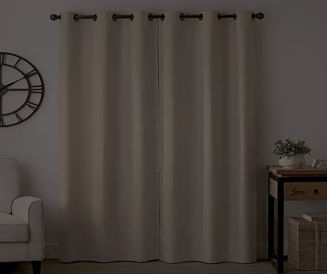 Gabriella Beige Blackout Grommet Curtain Panel, (84") 8 Gabriella Beige Blackout Grommet Curtain Panel, (84") - Image 6
