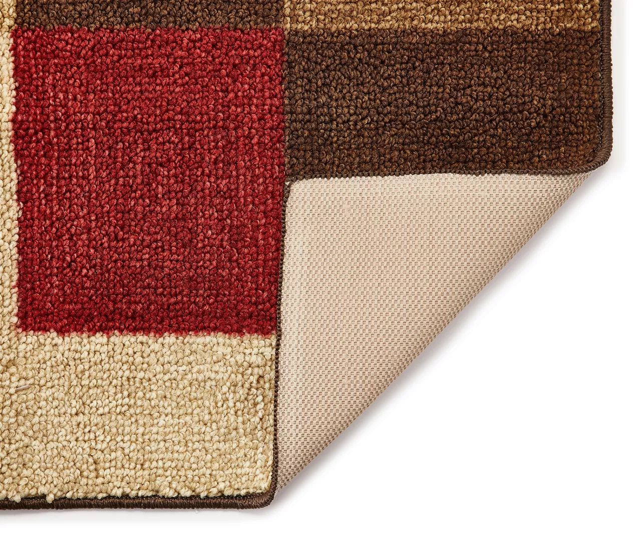 Red Textured Block Accent Rug, (30" X 46") 5 Red Textured Block Accent Rug, (30" X 46") - Image 3