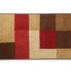 Red Textured Block Accent Rug, (30" X 46") 2 Red Textured Block Accent Rug, (30" X 46") -DHP Sales Store 810478149 1
