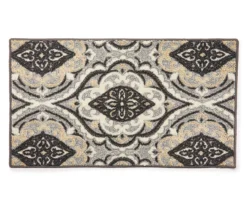 Gray Medallion Accent Rug, (20" X 34")