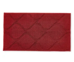 Red Quatrefoil Accent Rug, (20" X 34")