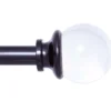 Clear Ball Glossy Black 1" Curtain Rod, (42"-120") -DHP Sales Store 810485666 2