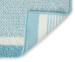 Aqua & White Stripe Chenille 2-Piece Bath Rug Set 8 Aqua & White Stripe Chenille 2-Piece Bath Rug Set -DHP Sales Store 810489289 2