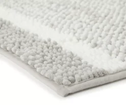 Light Gray & White Stripe Chenille 2-Piece Bath Rug Set -DHP Sales Store 810489321 3