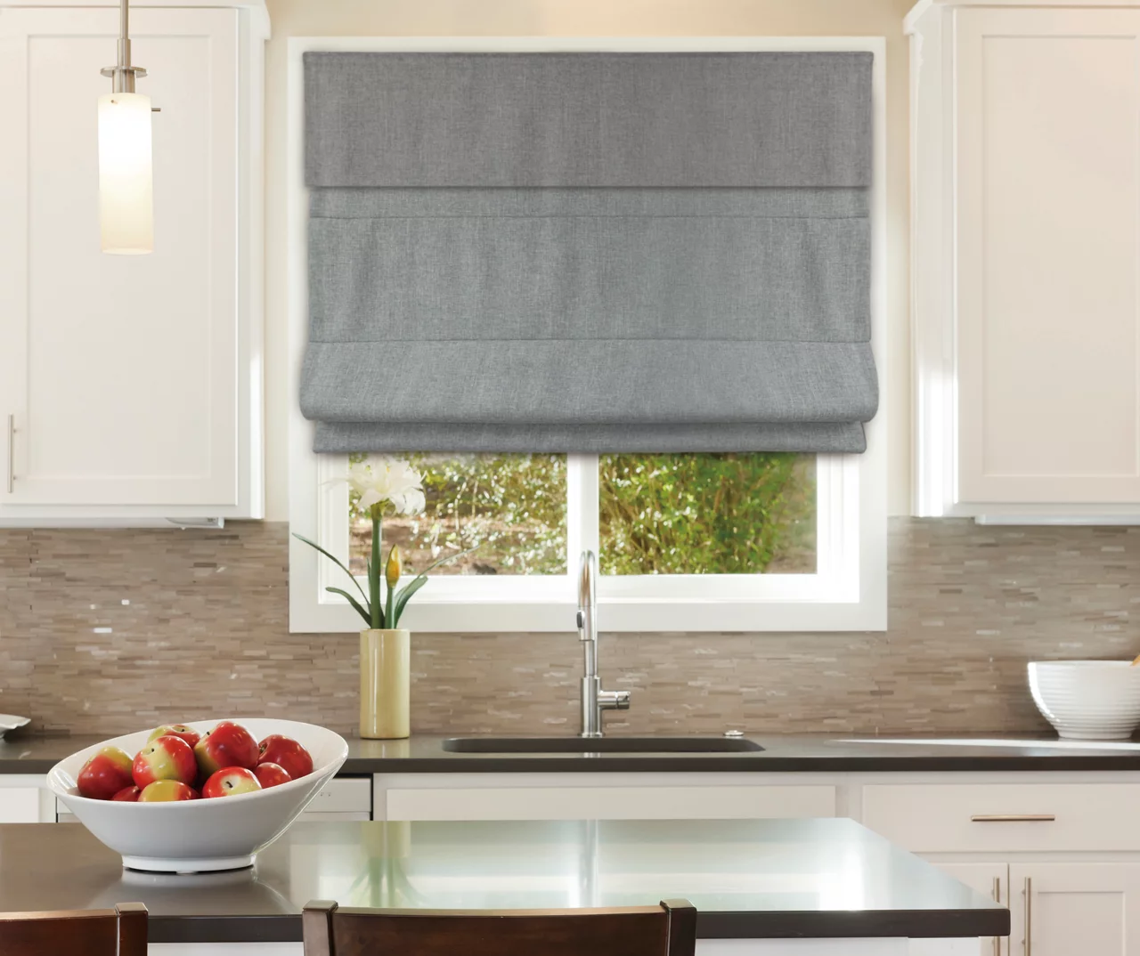 Gray Blackout Cordless Roman Shade 7 Gray Blackout Cordless Roman Shade - Image 5
