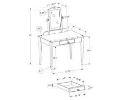 White Wood Vanity With Mirror -DHP Sales Store 810502793 3