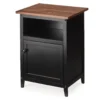 Walnut & Black Nightstand 2 Walnut & Black Nightstand -DHP Sales Store 810504787