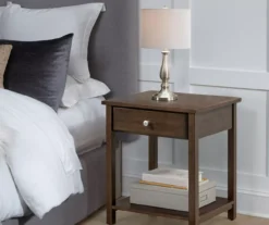 Walnut Nightstand With USB Ports & Power Outlets -DHP Sales Store 810504789 1