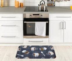 Real Living Charcoal & White Coffee Cups & Mugs Soft Step Kitchen Mat -DHP Sales Store 810505406 2
