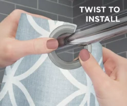 Emma Blue EZ Hang Shower Curtain 14 Emma Blue EZ Hang Shower Curtain -DHP Sales Store 810507743 3