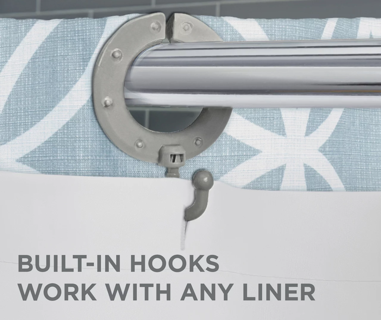 Emma Blue EZ Hang Shower Curtain 9 Emma Blue EZ Hang Shower Curtain - Image 7