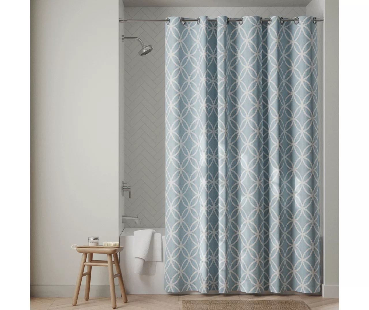 Emma Blue EZ Hang Shower Curtain 6 Emma Blue EZ Hang Shower Curtain - Image 4