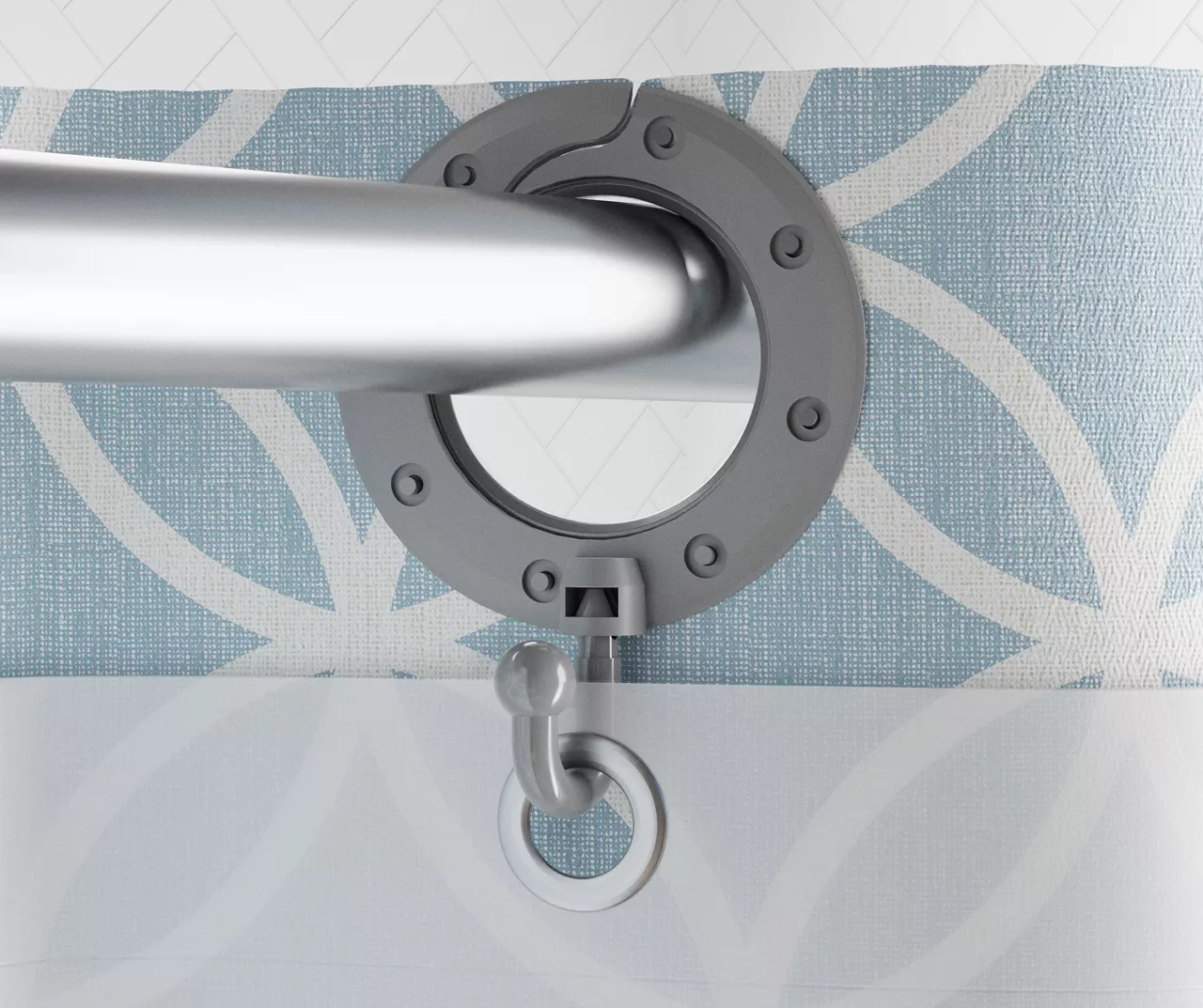 Emma Blue EZ Hang Shower Curtain 8 Emma Blue EZ Hang Shower Curtain - Image 6