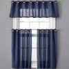 Chambray Blue Valance & Tier 3-Piece Curtain Set -DHP Sales Store 810511118