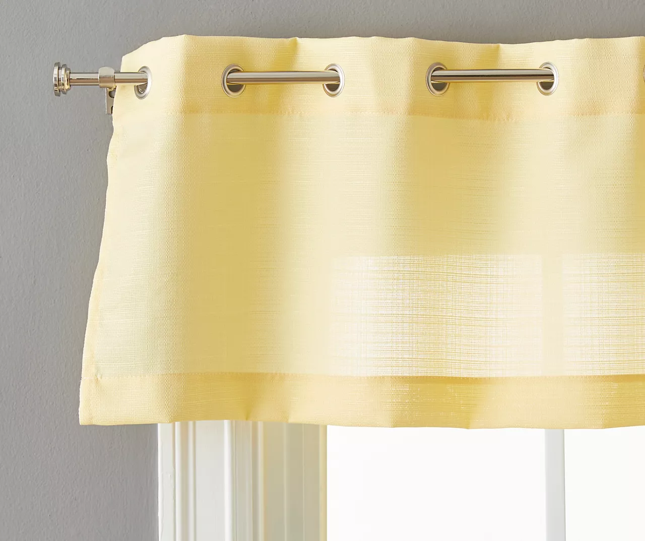 Yellow Tucker Valance & Tier 3-Piece Curtain Set 4 Yellow Tucker Valance & Tier 3-Piece Curtain Set - Image 2