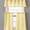 Yellow Tucker Valance & Tier 3-Piece Curtain Set 1 Yellow Tucker Valance & Tier 3-Piece Curtain Set -DHP Sales Store 810511403