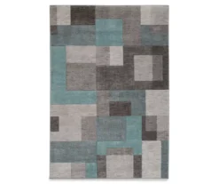 Real Living Gray & Aqua Rendor Rug -DHP Sales Store 810512632