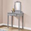 Gray Vanity Table With Mirror -DHP Sales Store 810512907 1
